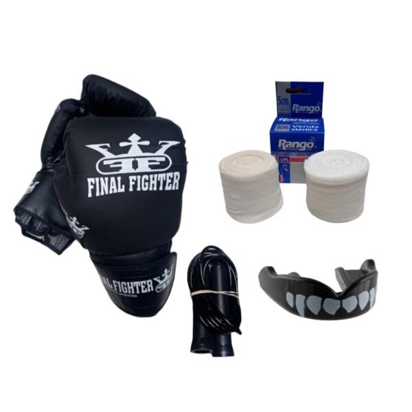 Combo Kit Guantes + Vendas + Bucal + Soga