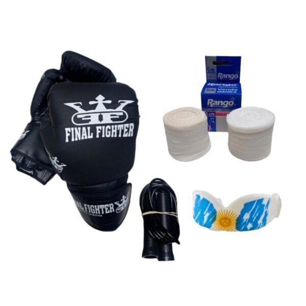 Combo Kit Guantes + Vendas + Bucal + Soga - Imagen 4