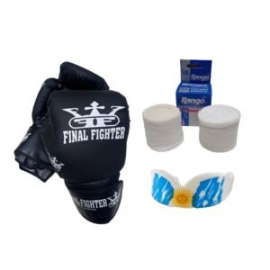 Combo Boxeo: Guantes + Vendas + Bucal - Argentina, 12oz