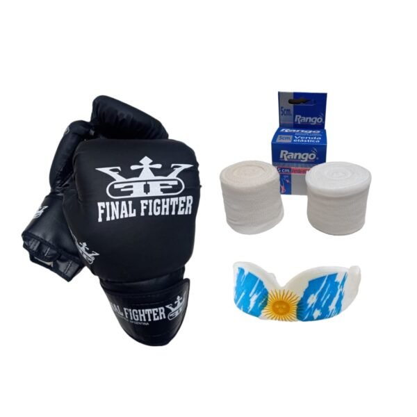 Combo Boxeo: Guantes + Vendas + Bucal - Imagen 2