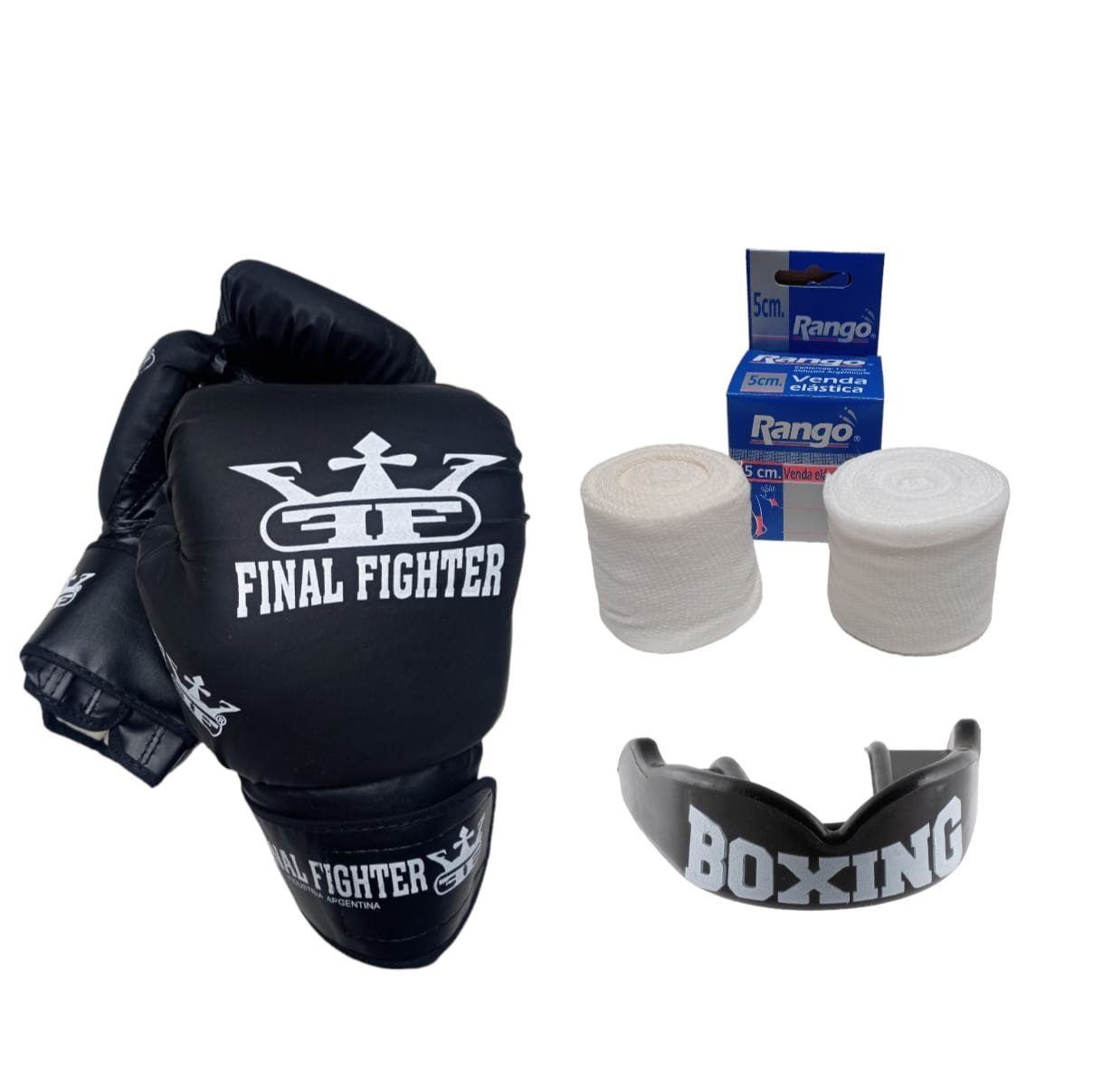 Combo Boxeo: Guantes + Vendas + Bucal
