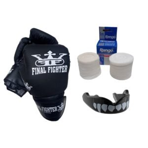 Combo Boxeo: Guantes + Vendas + Bucal - Dientes, 12oz