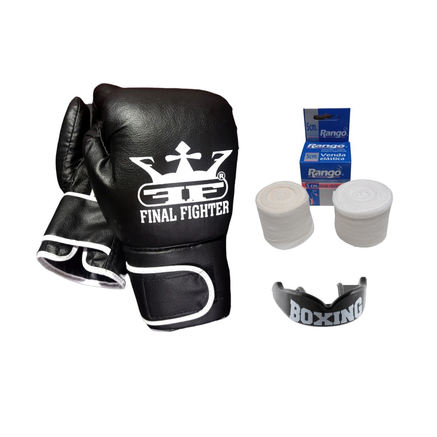 Combo Guantes Champion + Vendas + Bucal con Diseño
