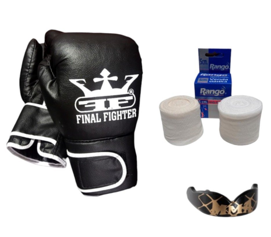 Combo Guantes Champion + Vendas + Bucal con Diseño