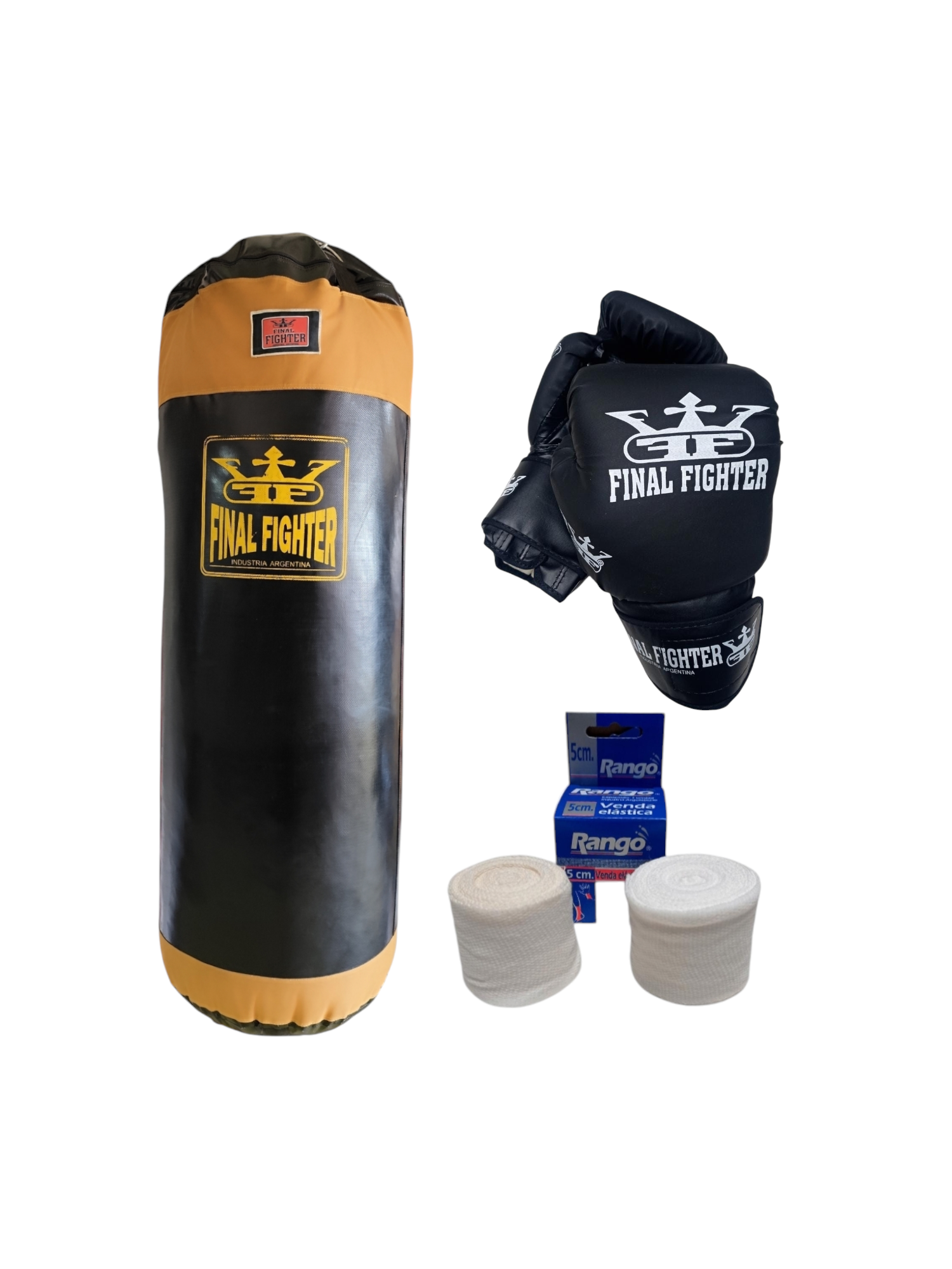 Combo Bolsa Pro 90cm + Guantes F18 + Vendas