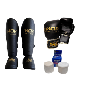 Combo Guantes Thor Max + Tibiales + Vendas - 10oz
