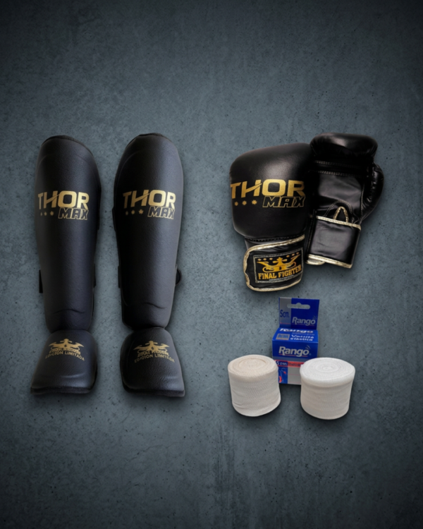 Combo Guantes Thor Max + Tibiales + Vendas