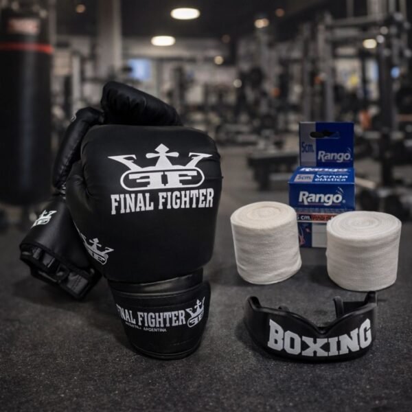 Combo Boxeo: Guantes + Vendas + Bucal