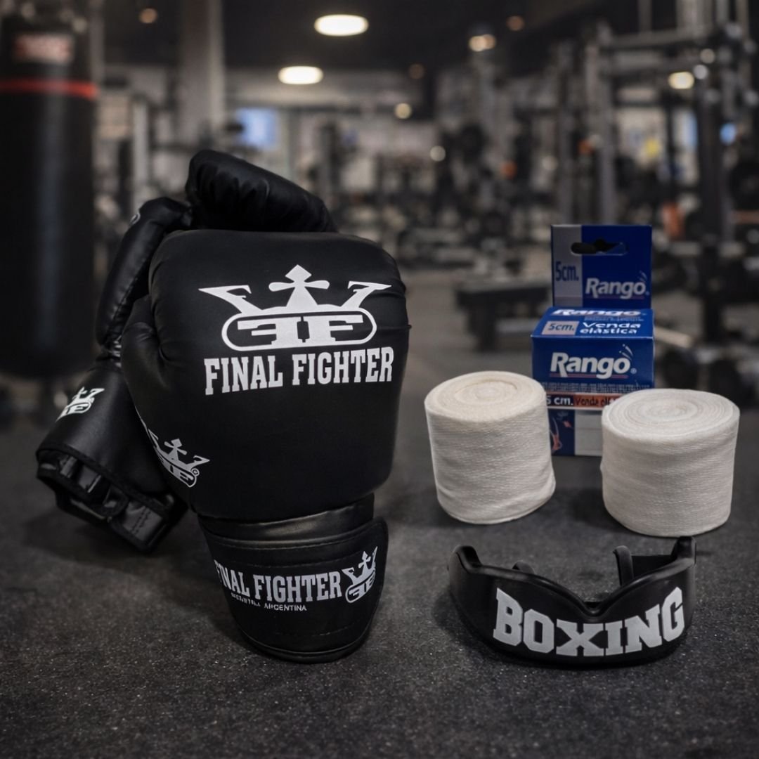 Combo Boxeo: Guantes + Vendas + Bucal