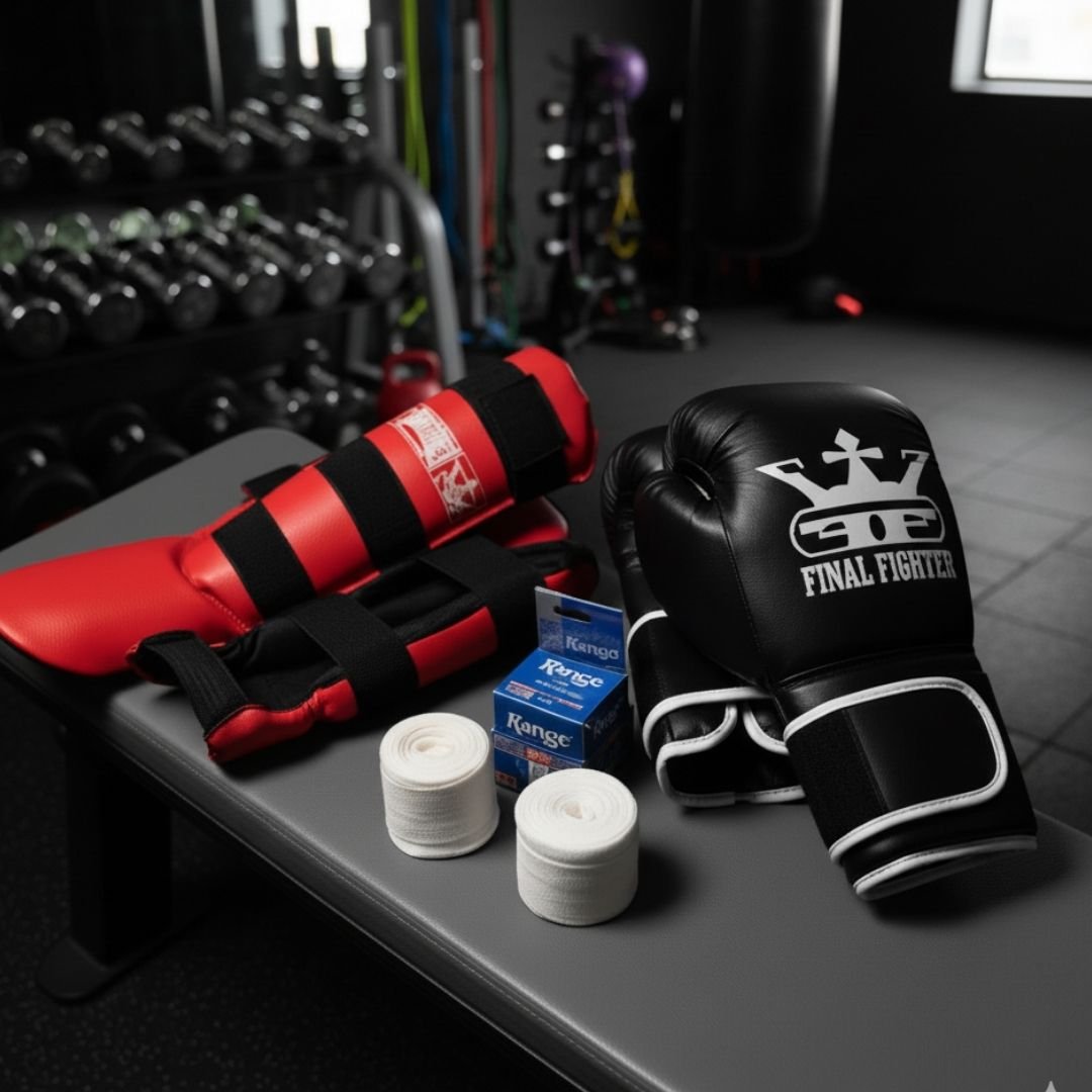 Combo Tibiales Champion + Guantes Champion + vendas