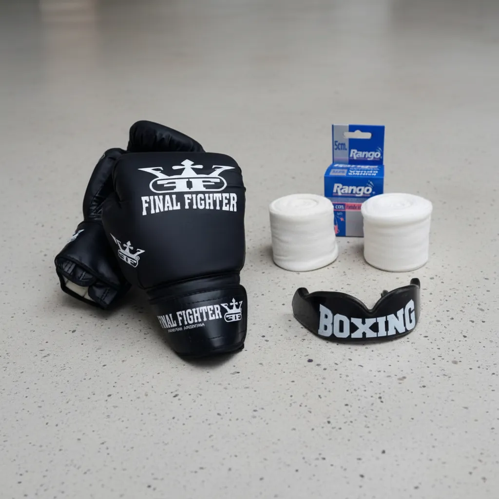 Combo Guantes F18 + Vendas + Bucal Común